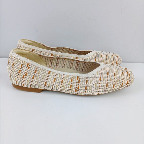 VIVAIA SZ 9 Margot 2.0 Square-Toe Flats Wide Feet Bunions Nature Crochet NWOT - Picture 3 of 9